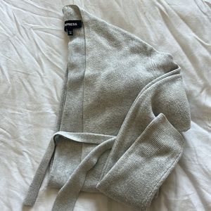 Cream belted express xs cardigan